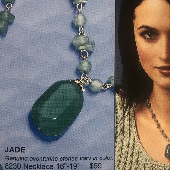 PARK LANE “JADE” GENUINE AVENTURINE STONE NECKLACE - Picture 8 of 8